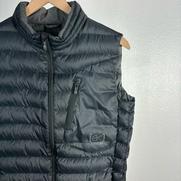 Burton AK Down Puffer Vest Black Outdoor Hiking Logo Fits Size Small - Picture 2 of 5